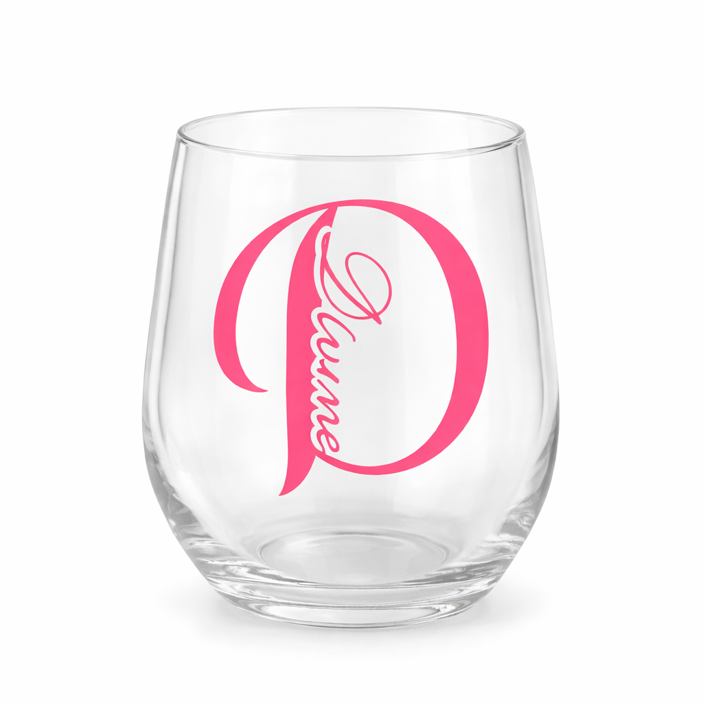 Personalized 20oz Wine Glass Tumbler – Custom Initial & Name