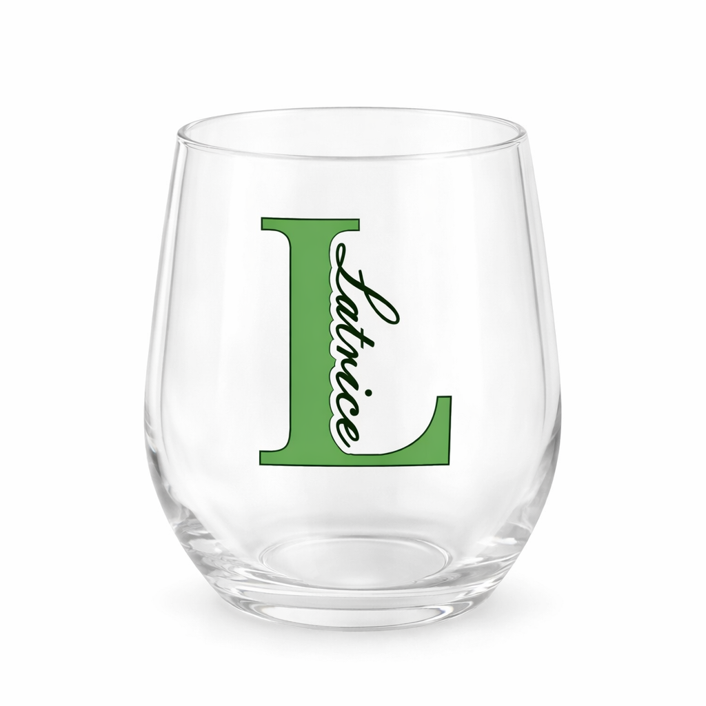 Personalized 20oz Wine Glass Tumbler – Custom Initial & Name