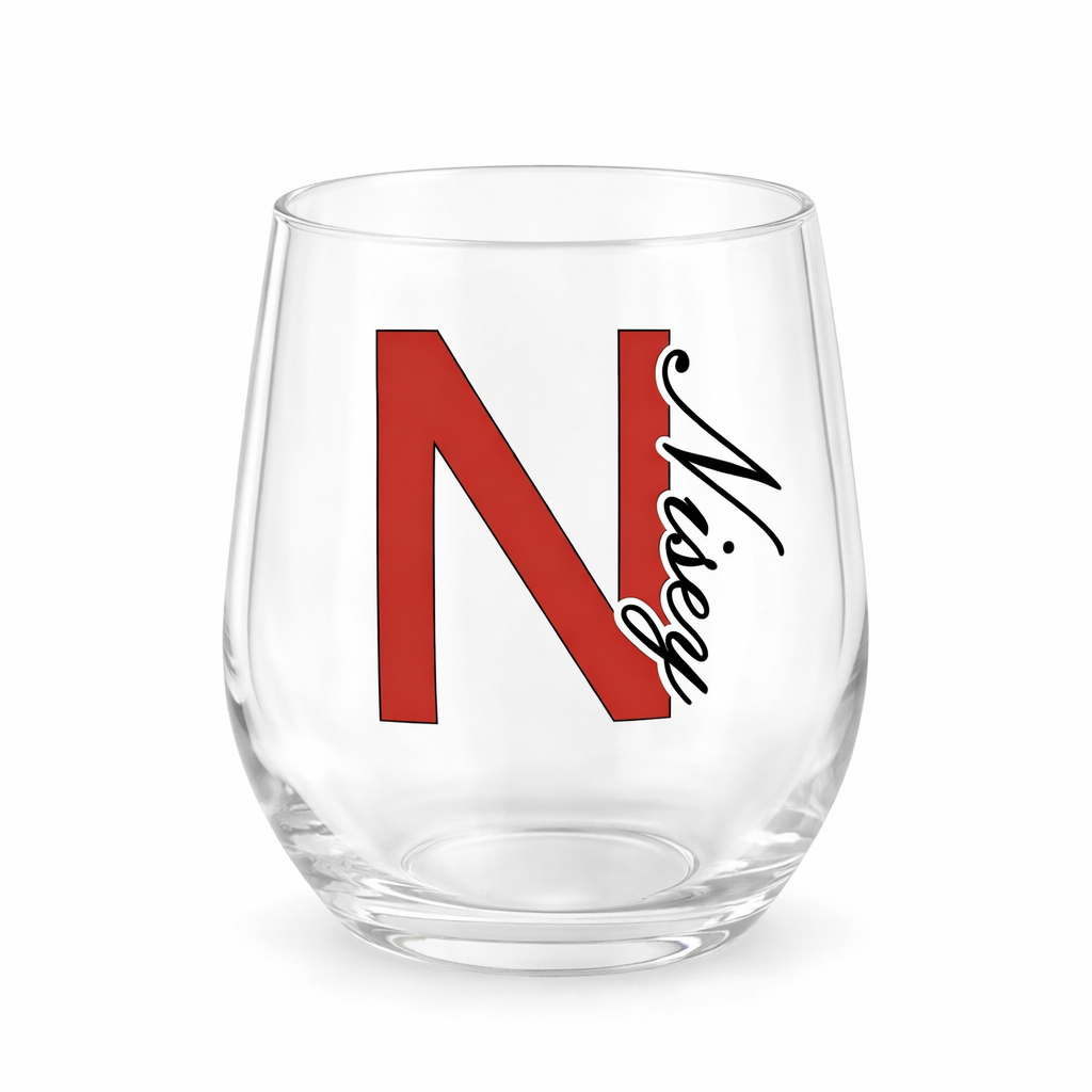 Personalized 20oz Wine Glass Tumbler – Custom Initial & Name