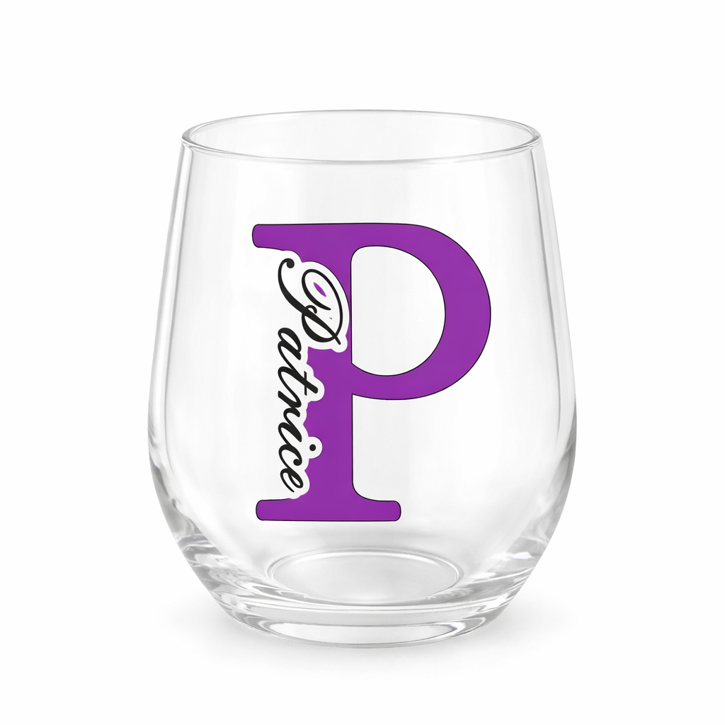 Personalized 20oz Wine Glass Tumbler – Custom Initial & Name